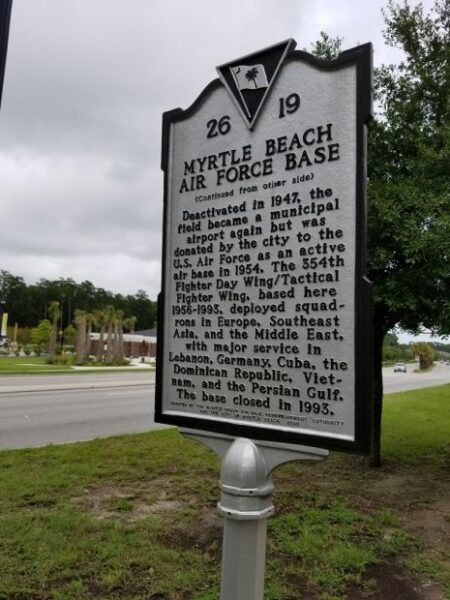 MYRTLE BEACH ARMY AIR FORCE BASE MEMORIAL BACK