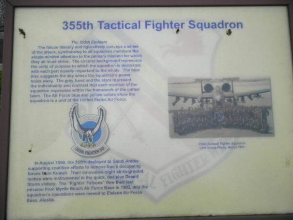 355TH TACTICAL FIGHTER SQUADRON MEMORIAL PLAQUE C