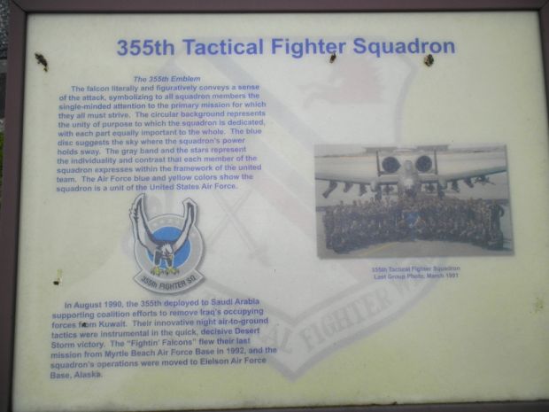 355TH TACTICAL FIGHTER SQUADRON MEMORIAL PLAQUE C
