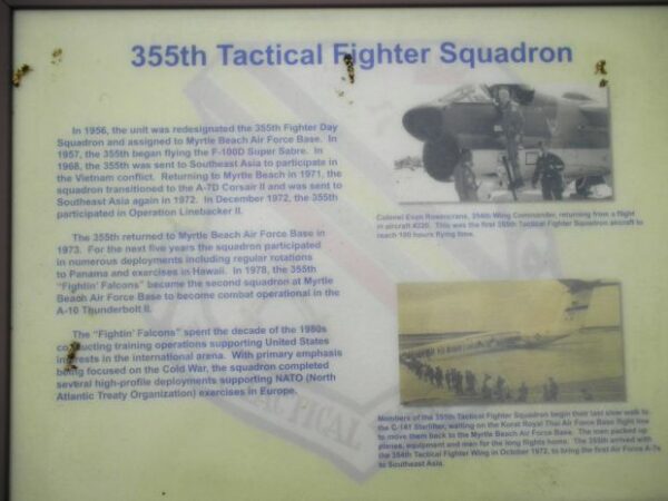355TH TACTICAL FIGHTER SQUADRON MEMORIAL PLAQUE B