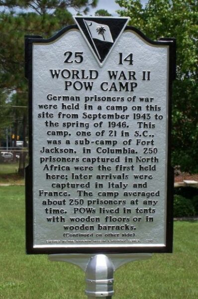 HAMPTON WORLD WAR II POW CAMP MEMORIAL MARKER FRONT
