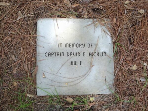 WILDWOOD GARDEN CLUB WORLD WAR II MEMORIAL PINE TREES TABLET E