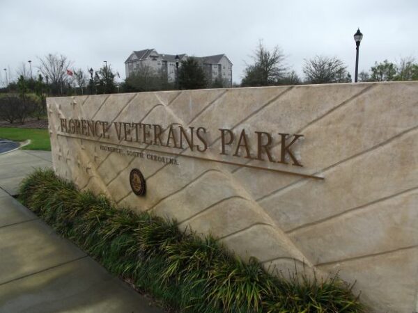 FLORENCE VETERANS PARK MEMORIAL ENTRANCE STONE