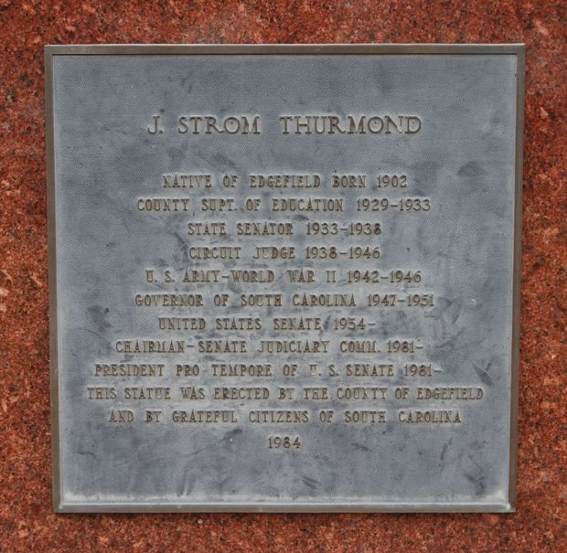 J. STROM THURMOND MEMORIAL PLAQUE