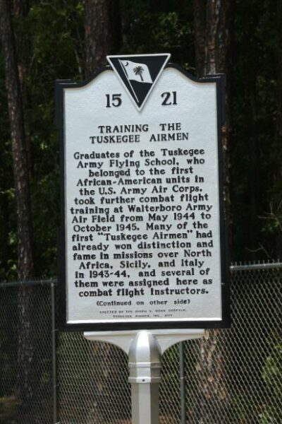 TRAINING THE TUSKEGEE AIRMEN MEMORIAL MARKER FRONT