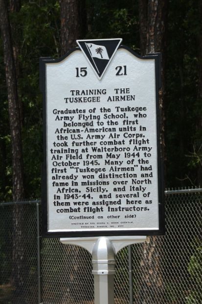 TRAINING THE TUSKEGEE AIRMEN MEMORIAL MARKER FRONT