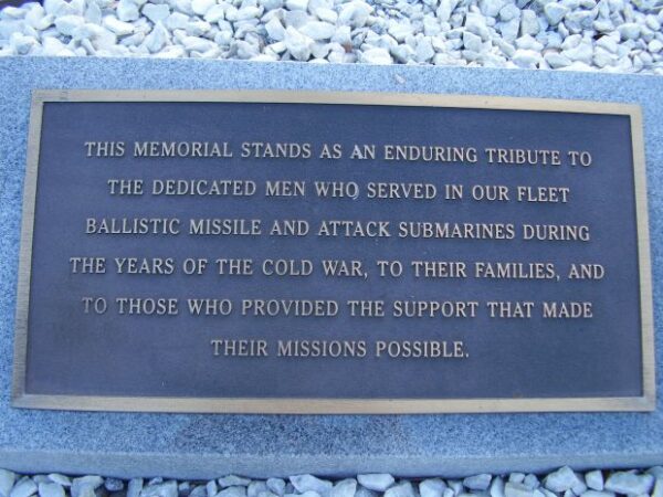 COLD WAR SUBMARINE MEMORIAL PLAQUE B
