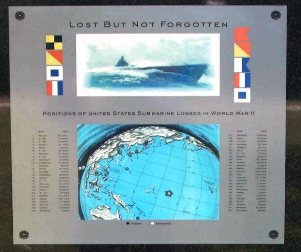 WORLD WAR II SUBMARINE LOST BOAT MEMORIAL PLAQUE C