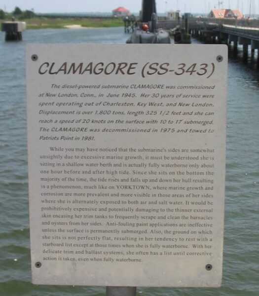 CLAMAGORE (SS-343) MEMORIAL SUBMARINE PLAQUE