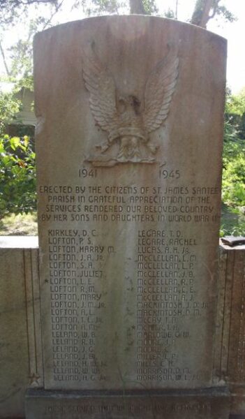 ST. JAMES SANTEE PARISH WORLD WAR II MEMORIAL CENTER STONE