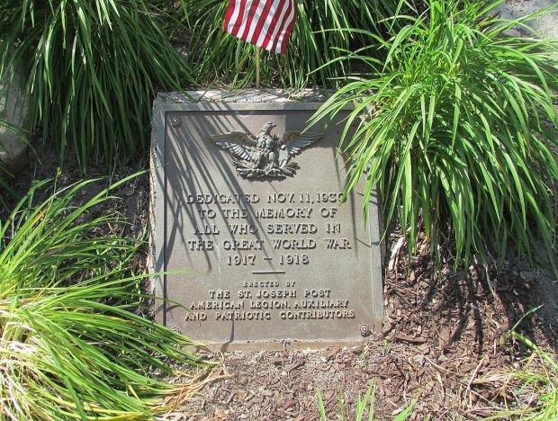 ST. JOSEPH POST AMERICAN LEGION MEMORIAL PLAQUE