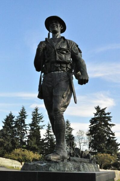 AMERICAN DOUGHBOY BRINGING HOME VICTORY MEMORIAL
