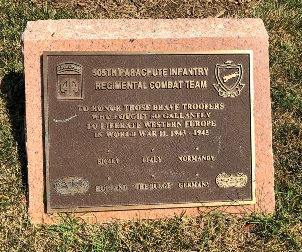 505TH PARACHUTE INFANTRY REGIMENTAL COMBAT TEAM MEMORIAL PLAQUE