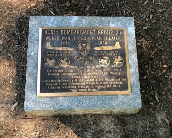 416TH BOMBARDMENT GROUP WAR MEMORIAL PLAQUE