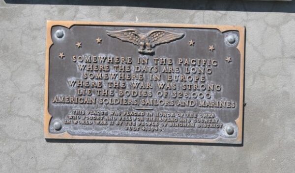 BINGHAM DISTRICT WORLD WAR II MEMORIAL PLAQUE E