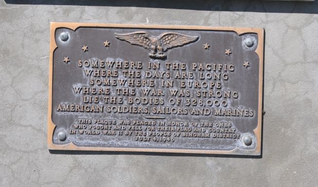 BINGHAM DISTRICT WORLD WAR II MEMORIAL PLAQUE E