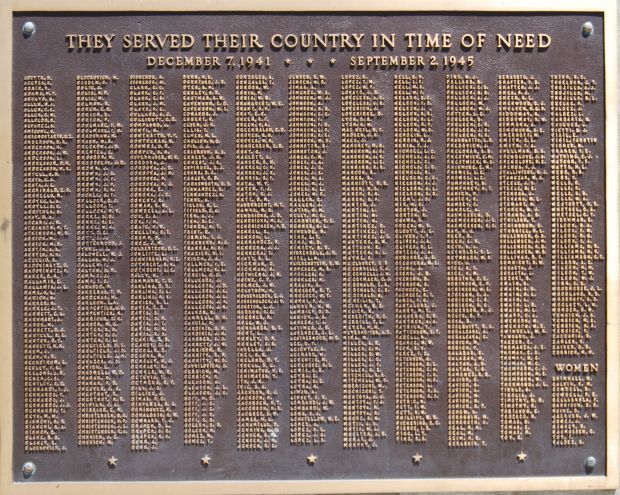 BINGHAM DISTRICT WORLD WAR II MEMORIAL PLAQUE B