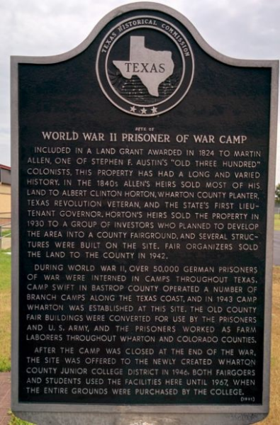WORLD WAR II PRISONER OF WAR CAMP WAR MEMORIAL MARKER
