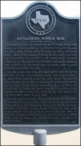RATTLESNAKE BOMBER BASE WAR MEMORIAL MARKER