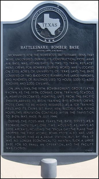 RATTLESNAKE BOMBER BASE WAR MEMORIAL MARKER