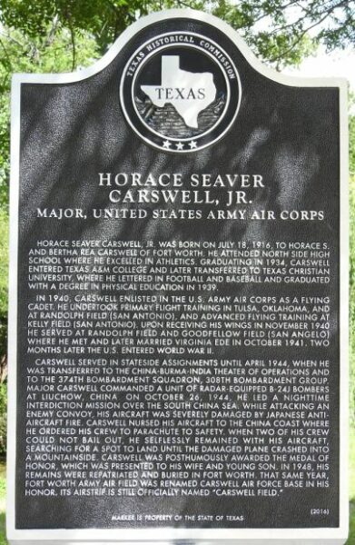 HORACE SEAVER CARSWELL, JR. MEDAL OF HONOR WAR MEMORIAL MARKER