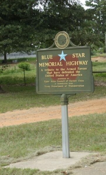 TYLER BLUE STAR MEMORIAL HIGHWAY MARKER