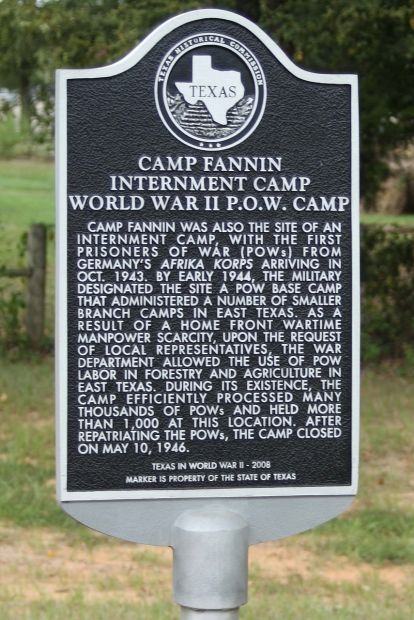 CAMP FANNIN INTERNMENT CAMP WAR MEMORIAL MARKER
