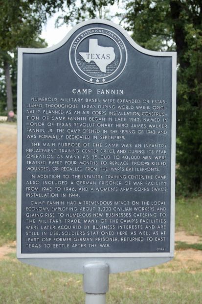 CAMP FANNIN WAR MEMORIAL MARKER