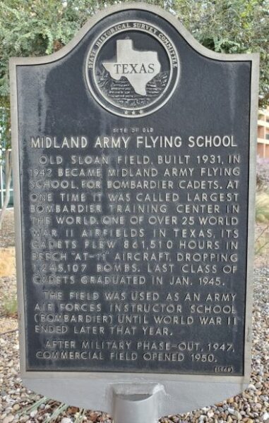 MIDLAND ARMY FLYING SCHOOL MEMORIAL MARKER