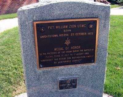 PVT. WILLIAM ZION USMC MEMORIAL PLAQUE