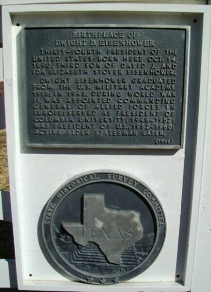 BIRTHPLACE OF DWIGHT EISENHOWER MEMORIAL PLAQUE