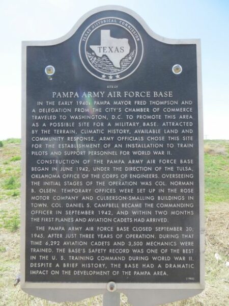 PAMPA ARMY AIR FORCE BASE MEMORIAL MARKER