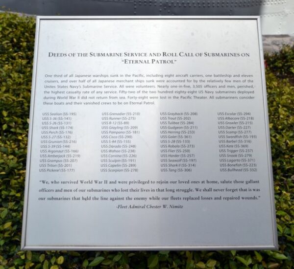 FAIRWATER OF USS PINTADO (SS-387) WAR MEMORIAL PLAQUE B