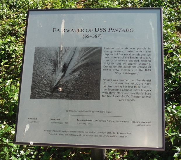 FAIRWATER OF USS PINTADO (SS-387) WAR MEMORIAL PLAQUE A