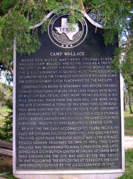 CAMP WALLACE WAR MEMORIAL MARKER
