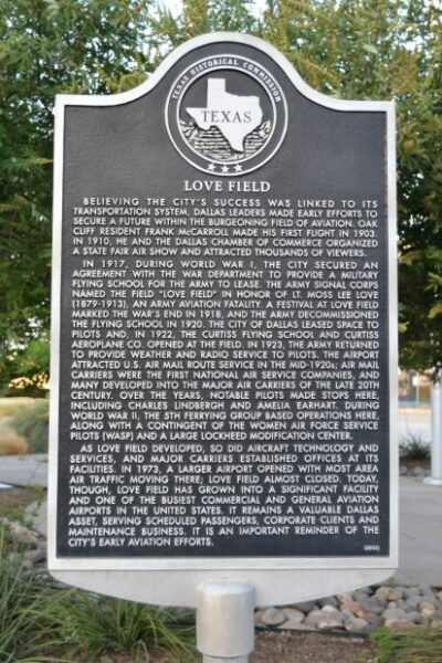 LOVE FIELD WAR MEMORIAL MARKER