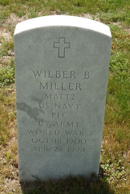 WILBER B MILLER WAR MEMORIAL CEMETERY STONE