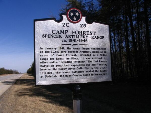 CAMP FORREST SPENCER ARTILLERY RANGE MEMORIAL MARKER