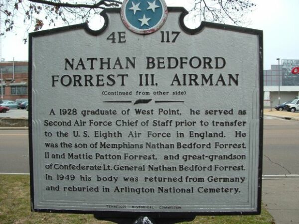 NATHAN BEDFORD FORREST III, AIRMAN MEMORIAL MARKER BACK