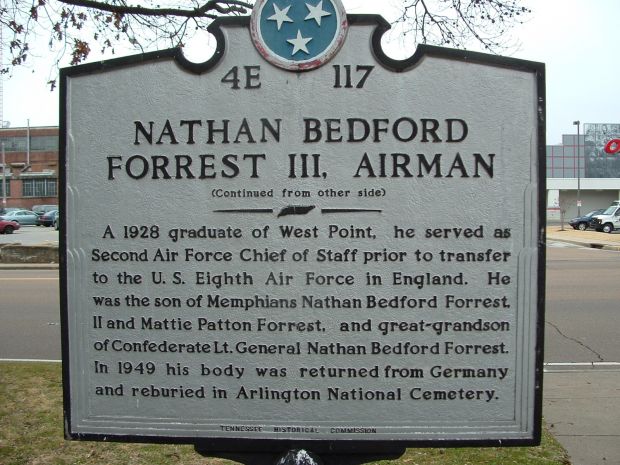 NATHAN BEDFORD FORREST III, AIRMAN MEMORIAL MARKER BACK
