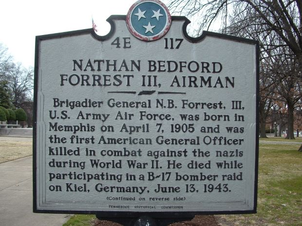 NATHAN BEDFORD FORREST III, AIRMAN MEMORIAL MARKER FRONT