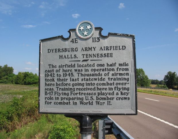 DYERSBURG ARMY AIRFIELD HALLS, TENNESSEE MEMORIAL MARKER