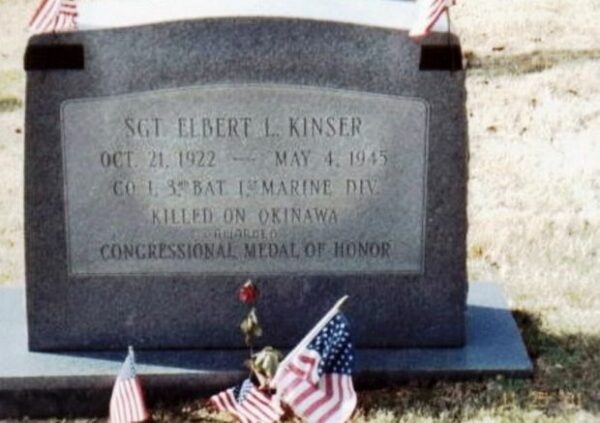 SGT ELBERT L. KINSER MEDAL OF HONOR WAR MEMORIAL GRAVESTONE