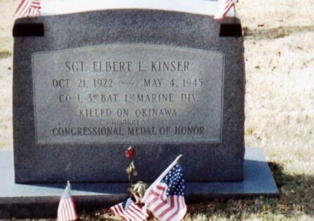 SGT ELBERT L. KINSER MEDAL OF HONOR WAR MEMORIAL GRAVESTONE