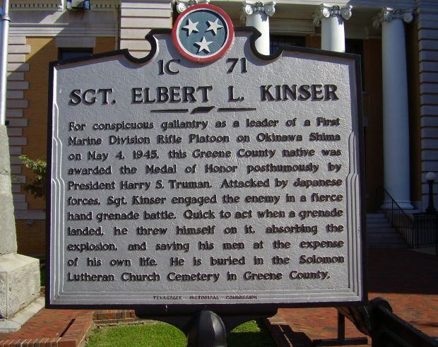 SGT. ELBERT L. KINSER MEDAL OF HONOR MEMORIAL MARKER