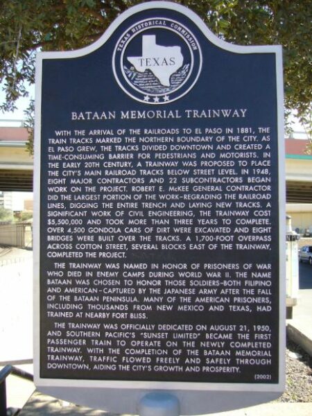 BATAAN MEMORIAL TRAINWAY MARKER