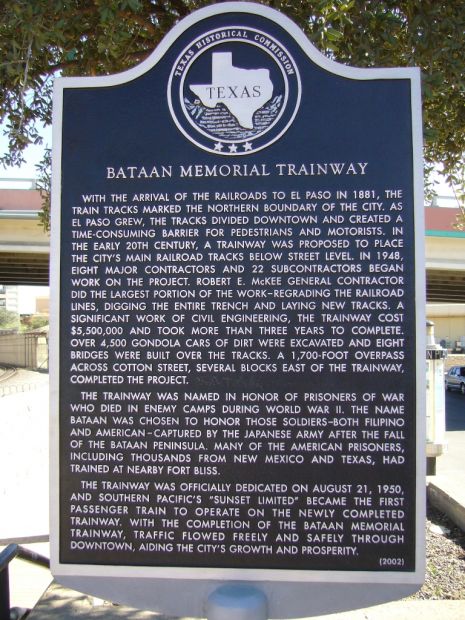 BATAAN MEMORIAL TRAINWAY MARKER
