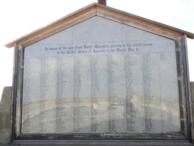 HEART MOUNTAIN RELOCATION CENTER HONOR ROLL AND FLAG POLE MEMORIAL PLAQUE B