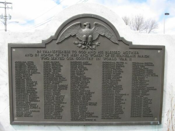 ST. STANISLAUS PARISH WORLD WAR II MEMORIAL PLAQUE C