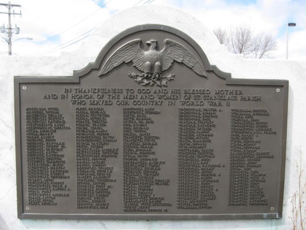 ST. STANISLAUS PARISH WORLD WAR II MEMORIAL PLAQUE C